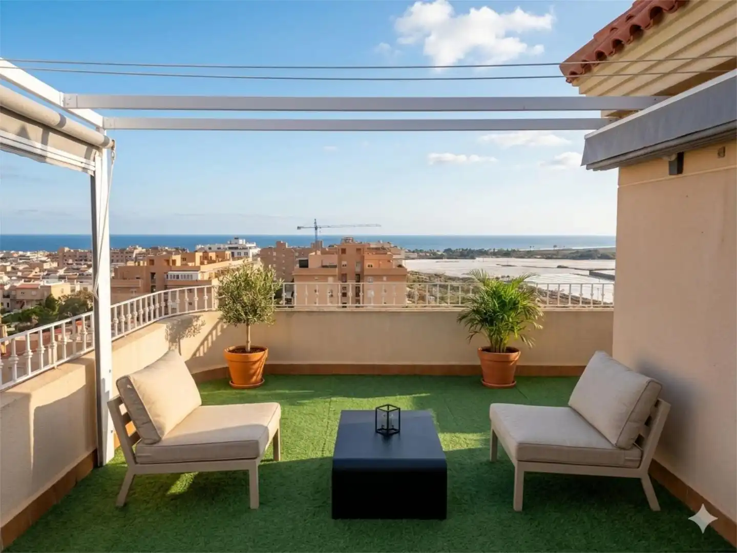 Terrace of Attic for sale in Roquetas de Mar  with Air Conditioner, Terrace and Swimming Pool
