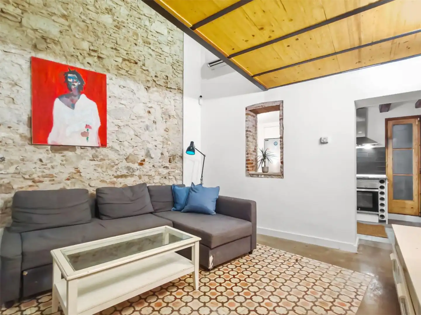 Sala d'estar de Pis en venda en  Barcelona Capital amb Aire condicionat i Terrassa