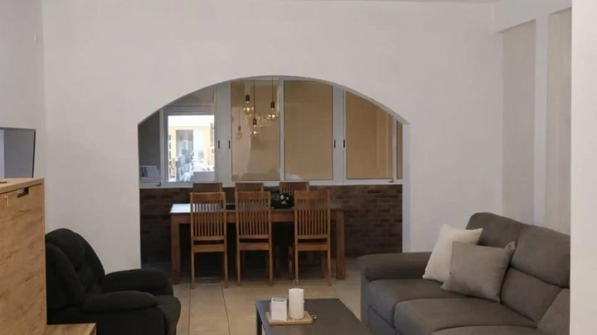 Wohnzimmer von Dachboden zum Verkauf in Badalona mit Klimaanlage und Terrasse