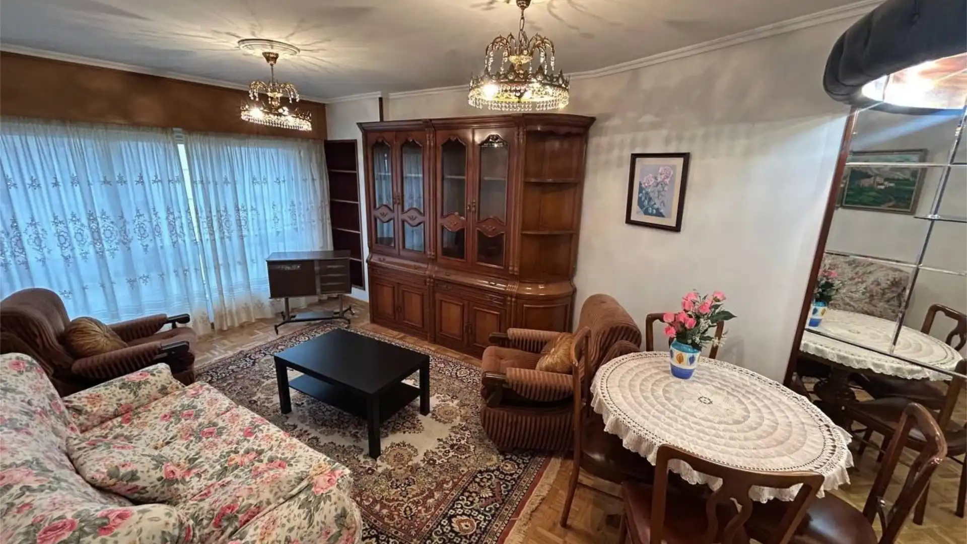 Living room of Flat for rent in A Coruña Capital   with Parquet flooring and Furnished