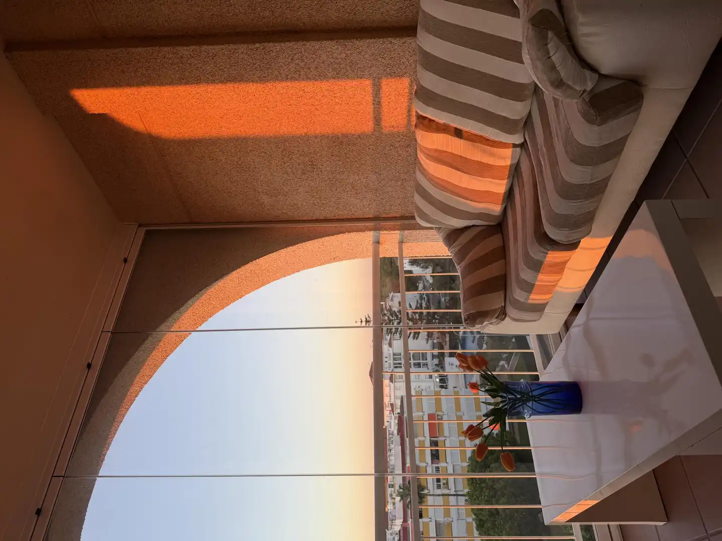 Terraza de Piso de alquiler en El Portil con Aire acondicionado, Calefacción y Jardín privado