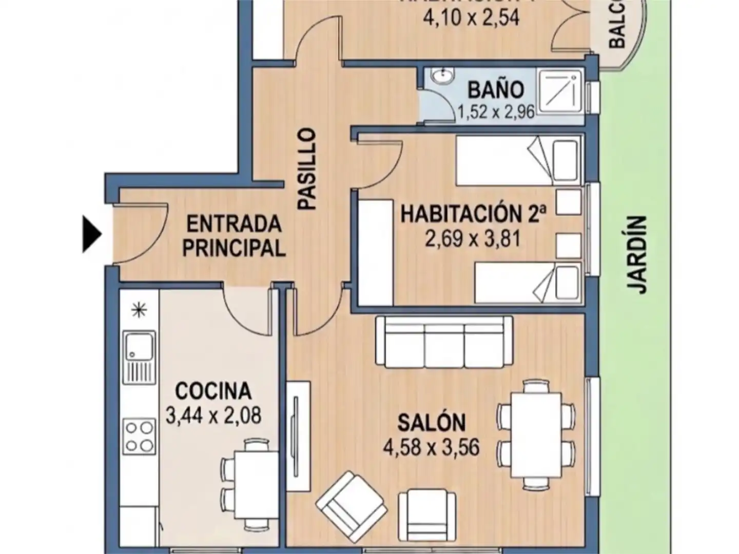 Wohnung zum Verkauf in Calle Victoria, 5, Tregadín Wohnung zum Verkauf in Noja mit Heizung, Privatgarten und Terrasse