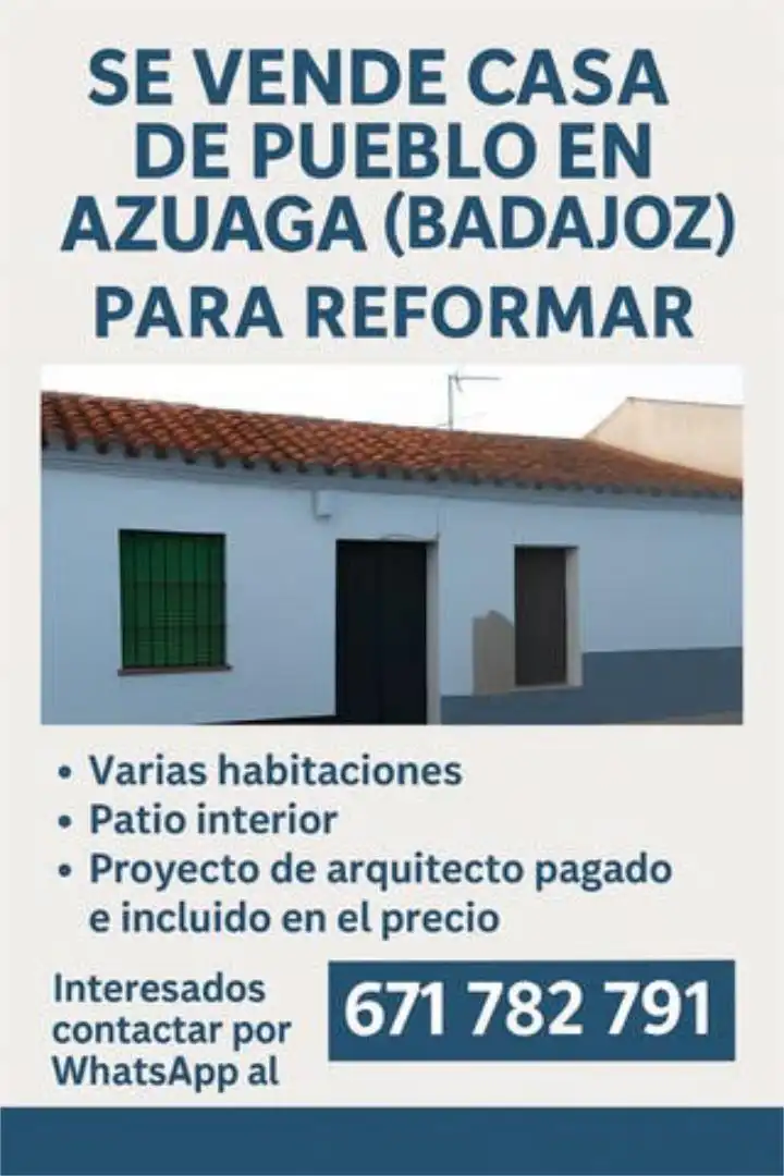 Vista exterior de Casa o xalet en venda en Azuaga amb Terrassa