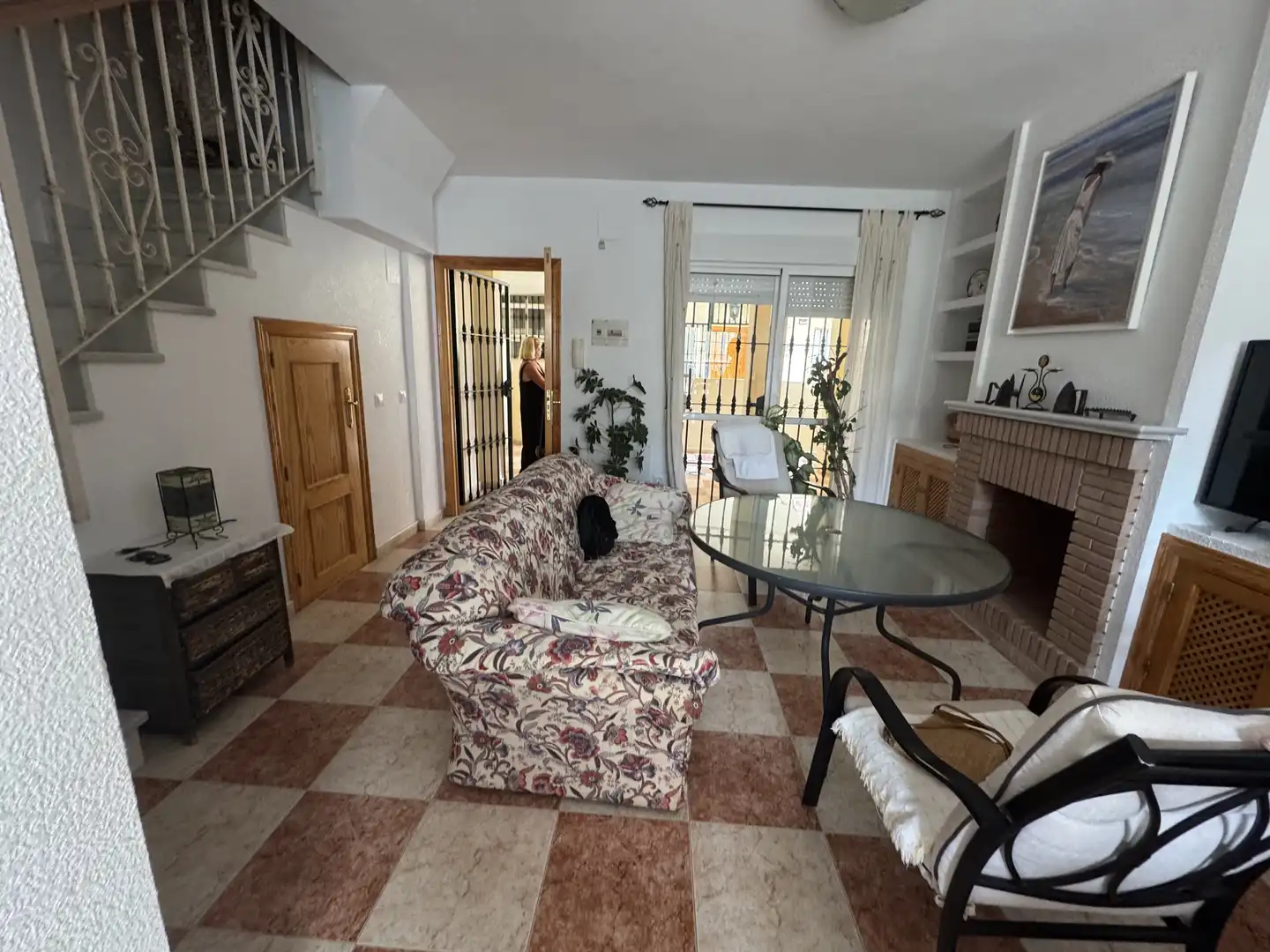 Wohnzimmer von Einfamilien-Reihenhaus zum Verkauf in La Antilla mit Privatgarten, Parkett und Terrasse