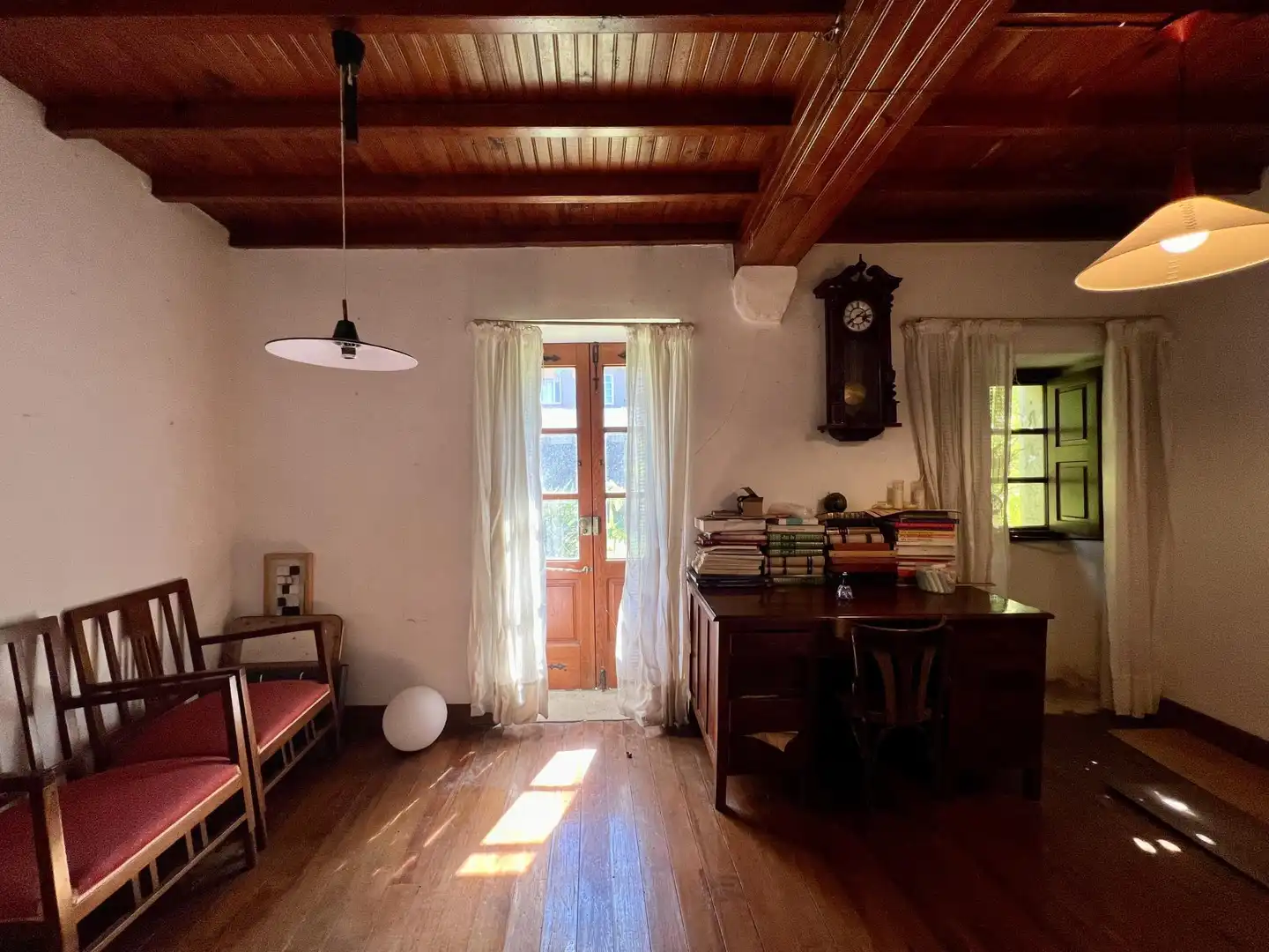 Sala de estar de Casa o chalet en venta en Sanxenxo con Jardín privado, Parquet y Trastero