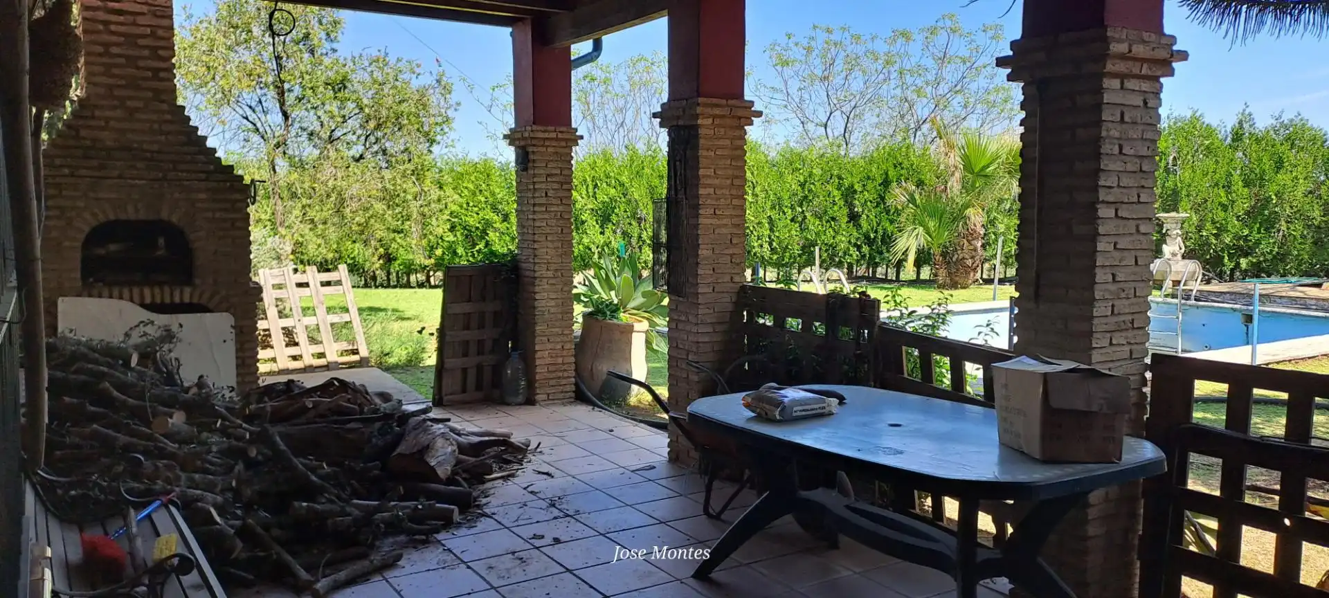 Terrassa de Finca rústica en venda en Villanueva del Río y Minas amb Jardí privat, Terrassa i Piscina