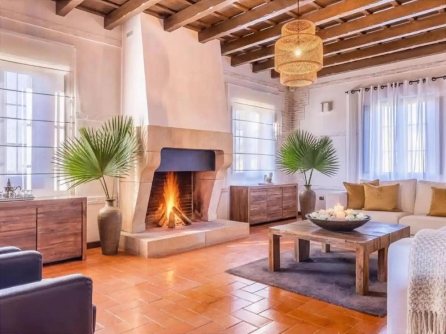 Piso en venta en Encinillas, 1, Arcos de la Frontera Sala de estar de Piso en venta en Arcos de la Frontera con Aire acondicionado, Calefacción y Jardín privado