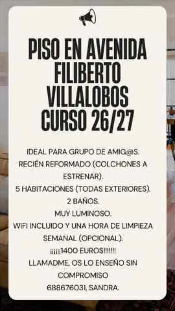 Estudi de lloguer en Salamanca Capital