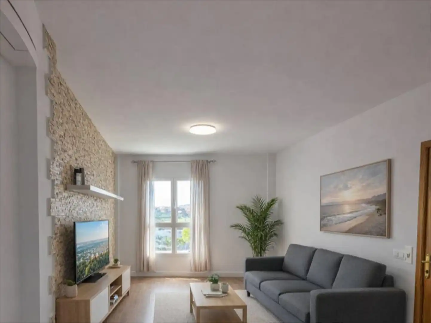 Sala d'estar de Pis de lloguer en Telde amb Aire condicionat, Parquet i Terrassa