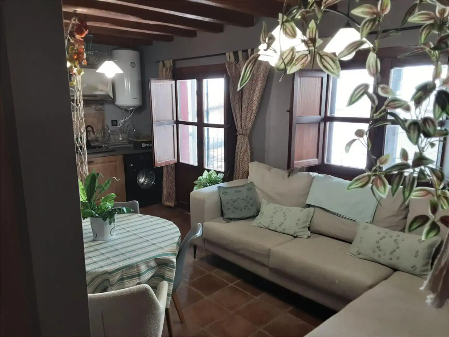 Living room of Flat for sale in La Garganta   with Heating, Terrace and Furnished