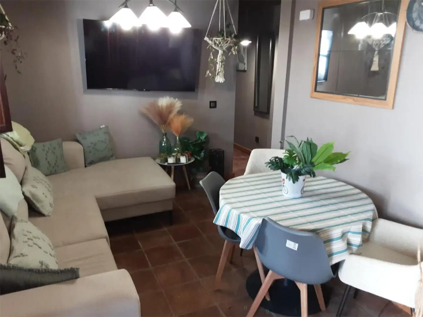 Living room of Flat for sale in La Garganta   with Heating, Terrace and Furnished