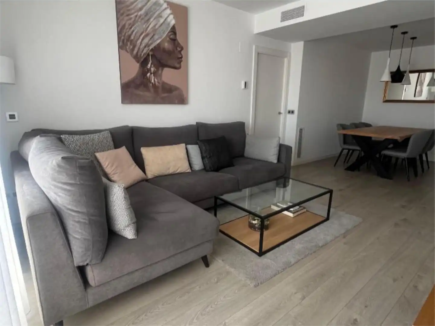Flat for sale in Eixample Living room of Flat for sale in Sabadell with Air Conditioner, Terrace and Swimming Pool