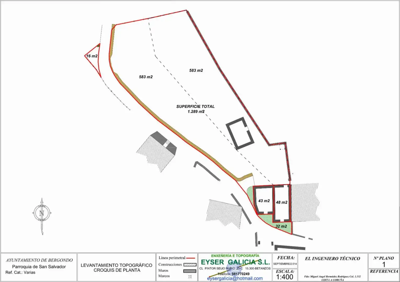Finca rústica en venta en Bergondo