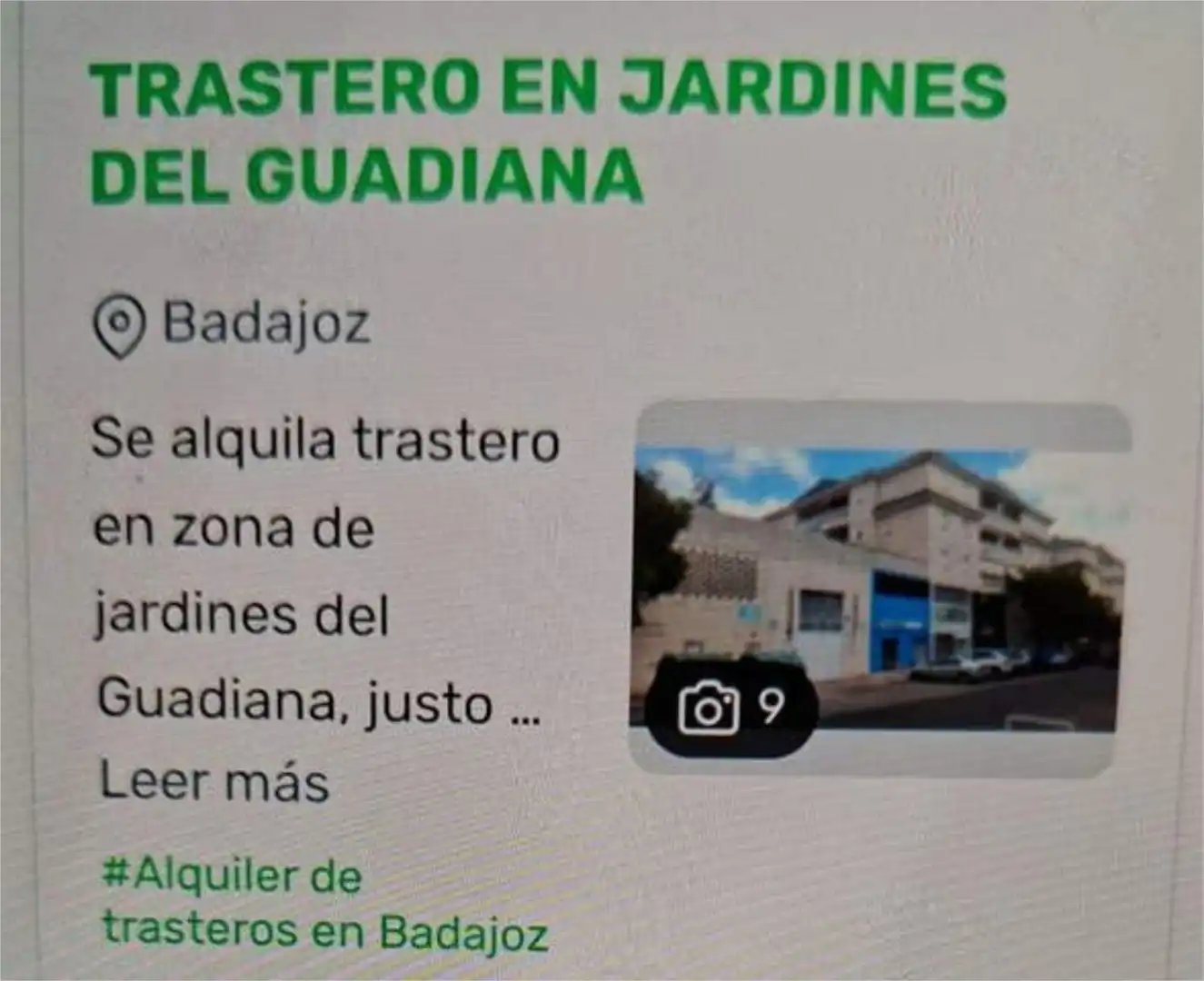 Storage room for rent in Badajoz Capital