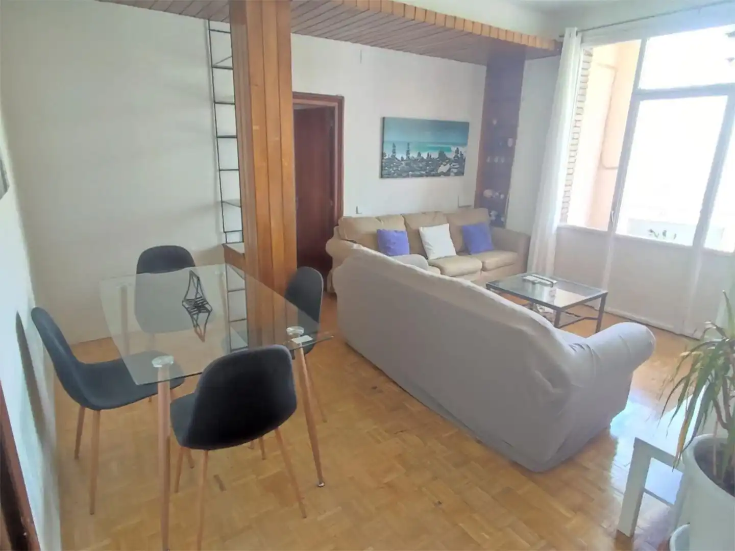 Wohnzimmer von Wohnung zur Miete in  Madrid Capital mit Klimaanlage, Terrasse und Balkon