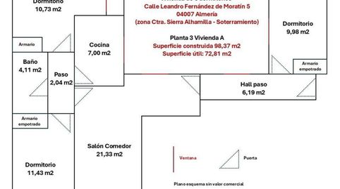 Foto 3 de Pis en venda a Calle Leandro Fernández de Moratín, 5, Ciudad Jardín - Tagarete - El Zapillo, Almería Capital