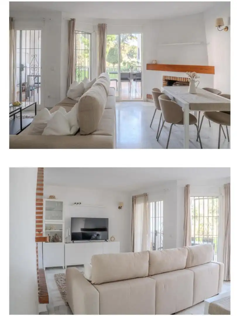 Sala de estar de Piso en venta en Mijas con Aire acondicionado, Terraza y Piscina