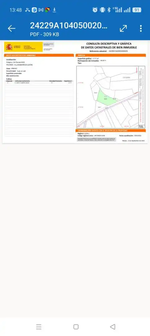 Jardín de Terreno en venta en Villasabariego