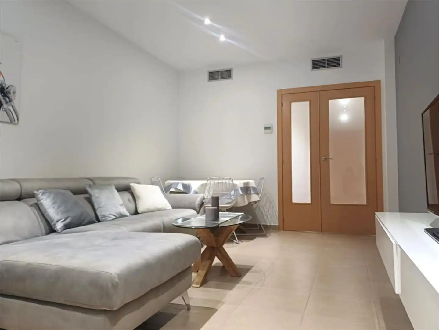 Sala d'estar de Pis de lloguer en Almazora / Almassora amb Aire condicionat, Terrassa i Moblat