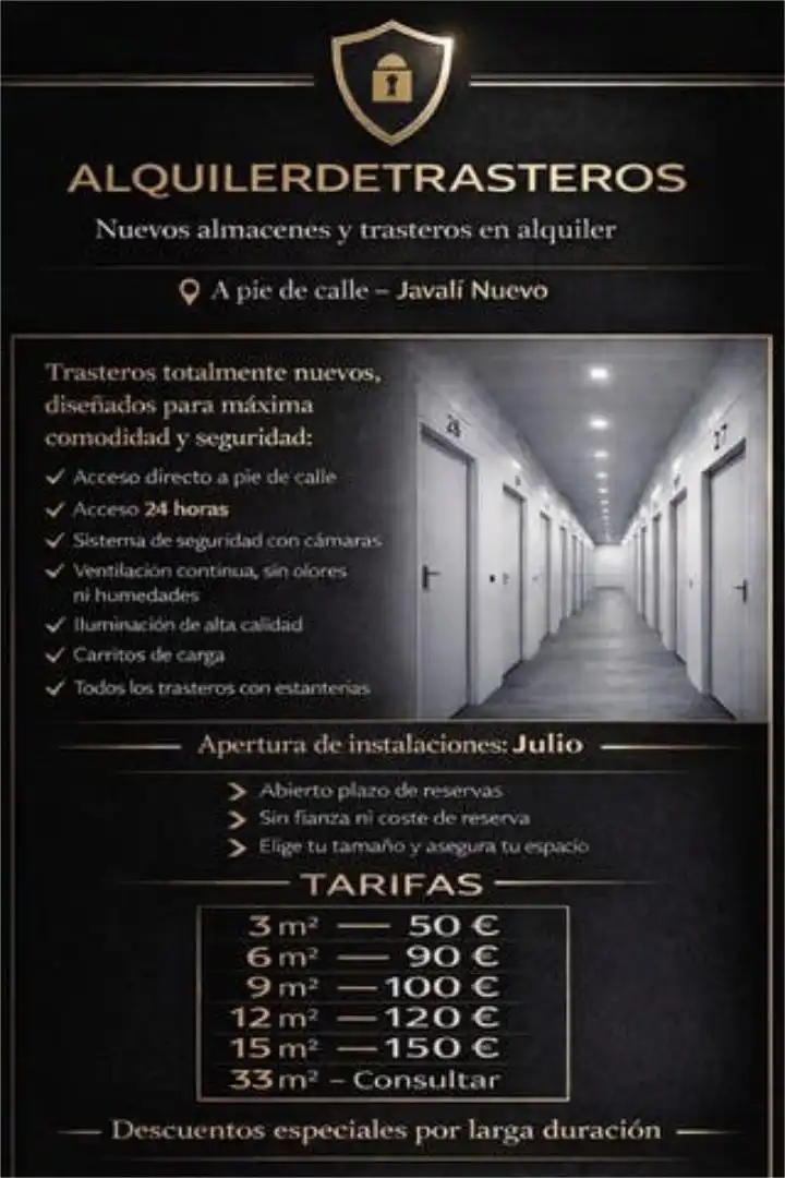 Trastero de alquiler en Javalí Nuevo Parking de Trastero de alquiler en Murcia