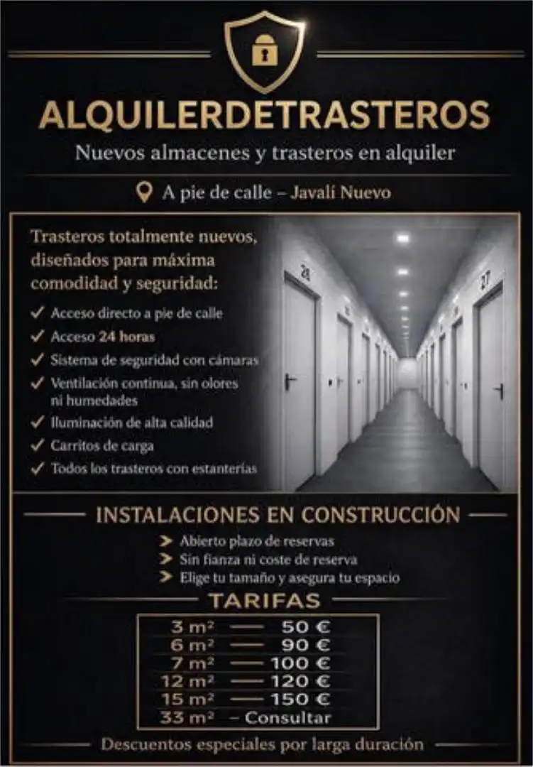 Trastero de alquiler en Javalí Nuevo Parking de Trastero de alquiler en Murcia