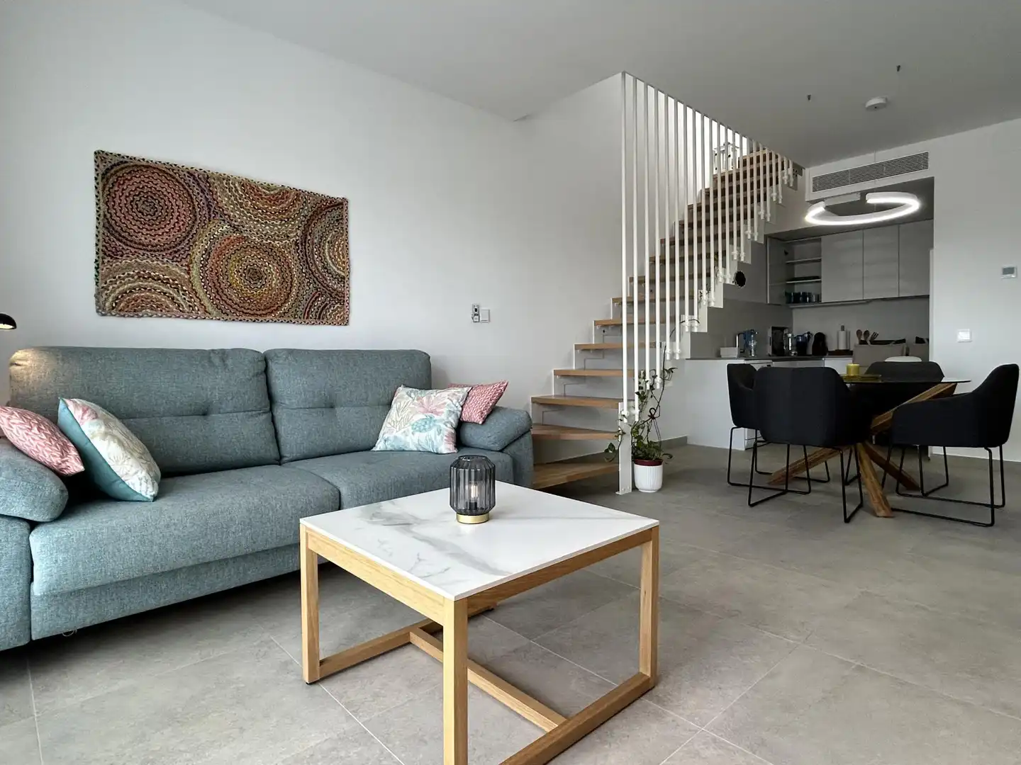 Piso en venta en Calle Canarias, 6-2, Monte y Mar Sala de estar de Piso en venta en Santa Pola con Aire acondicionado, Terraza y Piscina