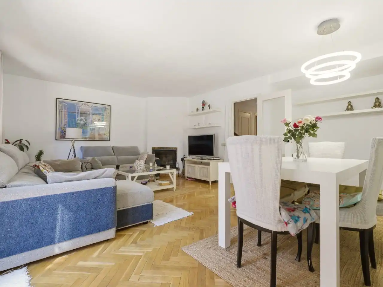 Sala d'estar de Casa o xalet en venda en Fuente El Saz de Jarama amb Aire condicionat, Calefacció i Jardí privat