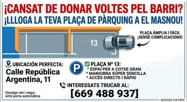 Garaje en Alquiler en Ocata