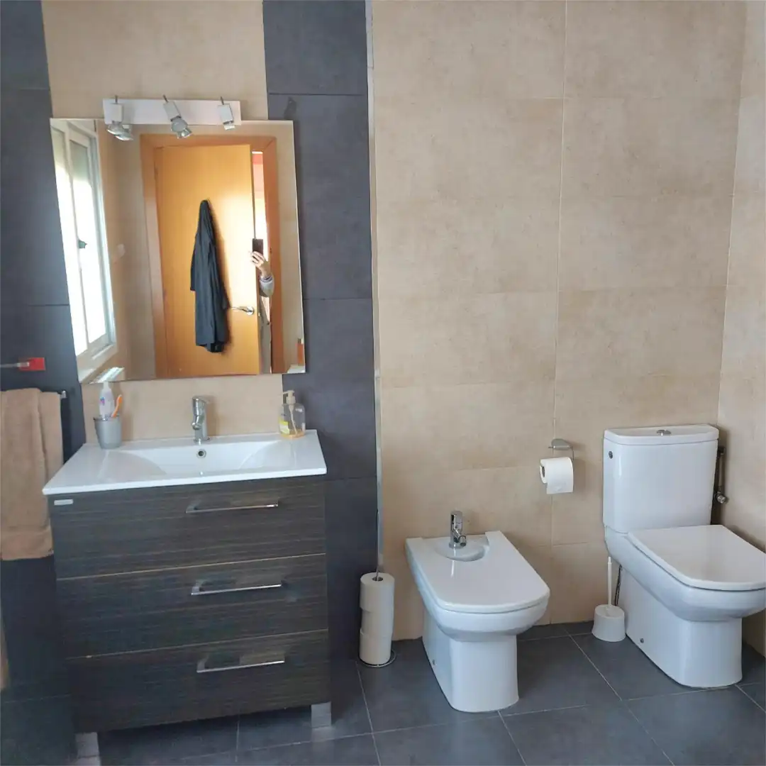 Houses for sale in Carrer Llobregat, 98, Santa Coloma de Cervelló Bathroom of Houses for sale in Santa Coloma de Cervelló with Air Conditioner, Terrace and Swimming Pool