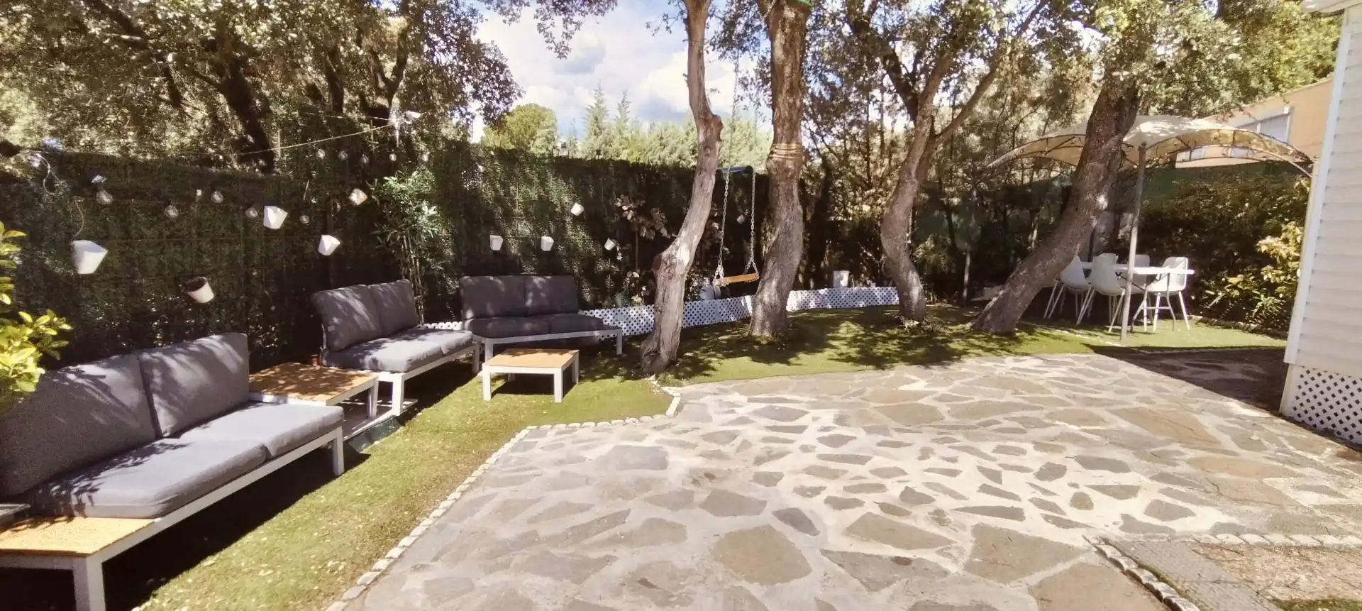 Terraza de Finca rústica en venta en Navalafuente con Aire acondicionado, Calefacción y Jardín privado