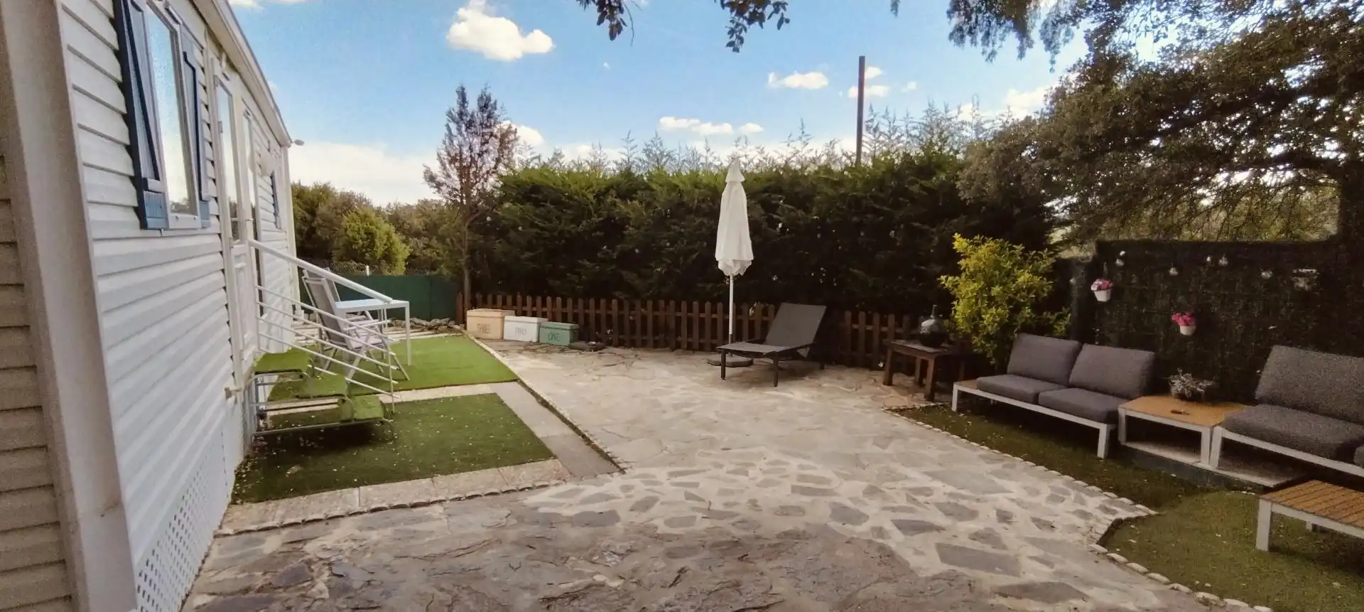 Terraza de Finca rústica en venta en Navalafuente con Aire acondicionado, Calefacción y Jardín privado