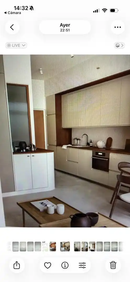 Cocina de Estudio de alquiler en Barcelona con Aire acondicionado, Amueblado y Balcón