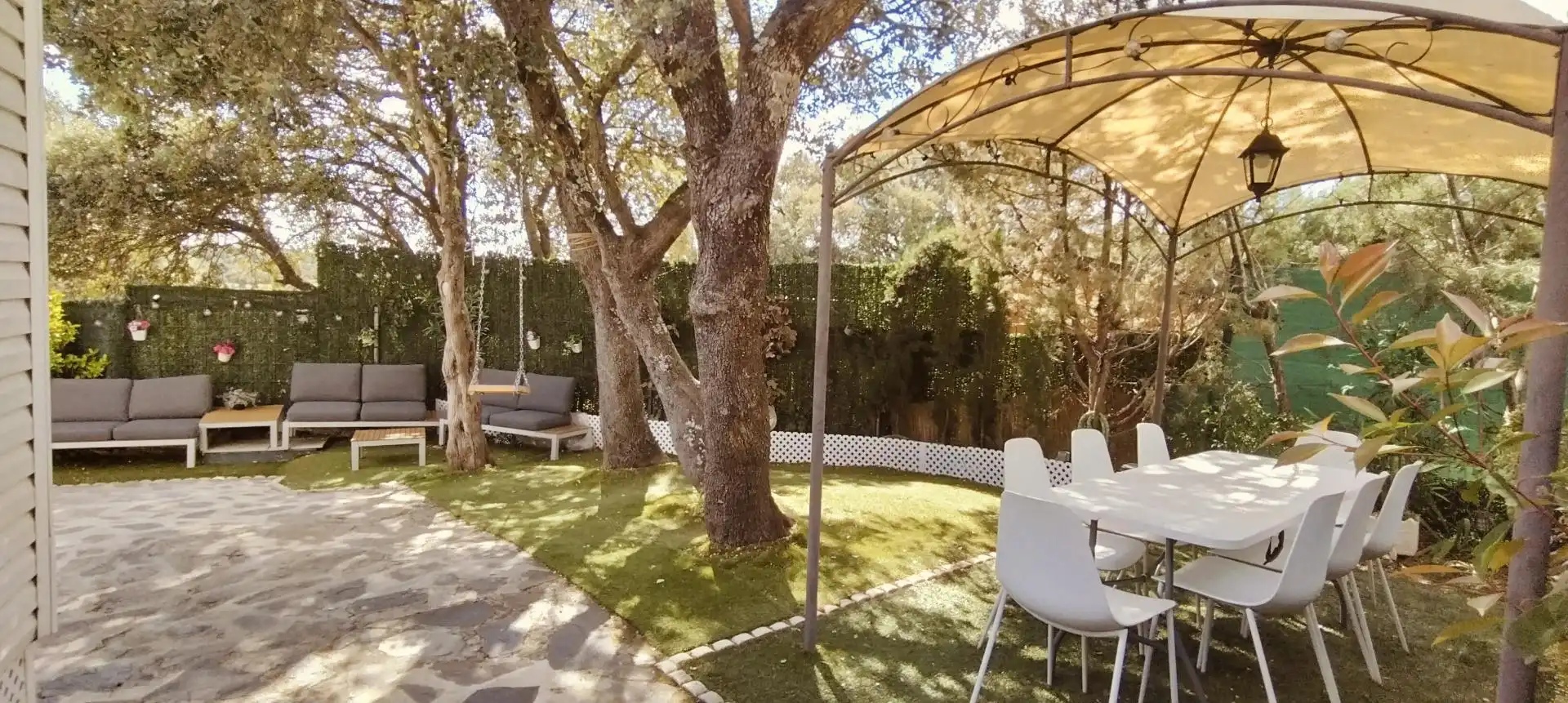 Terraza de Finca rústica en venta en Navalafuente con Aire acondicionado, Calefacción y Jardín privado