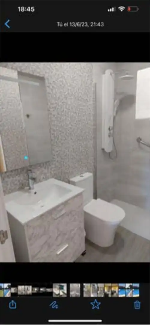 Baño de Apartamento de alquiler en Tarifa con Calefacción, Jardín privado y Terraza