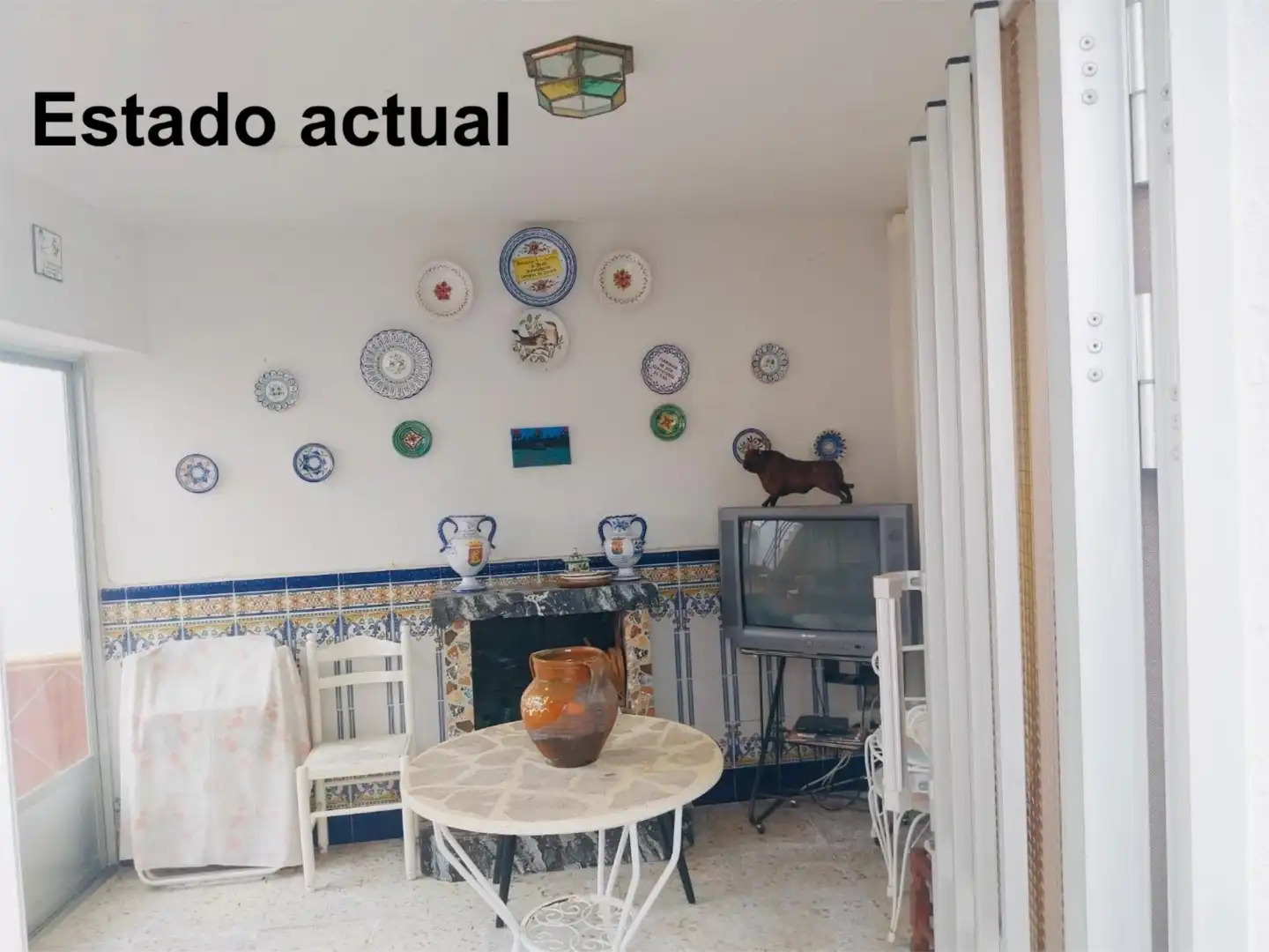 Flat for sale in Calle Fuente, 6, Sevilleja de la Jara Living room of Flat for sale in Sevilleja de la Jara with Air Conditioner, Private garden and Terrace