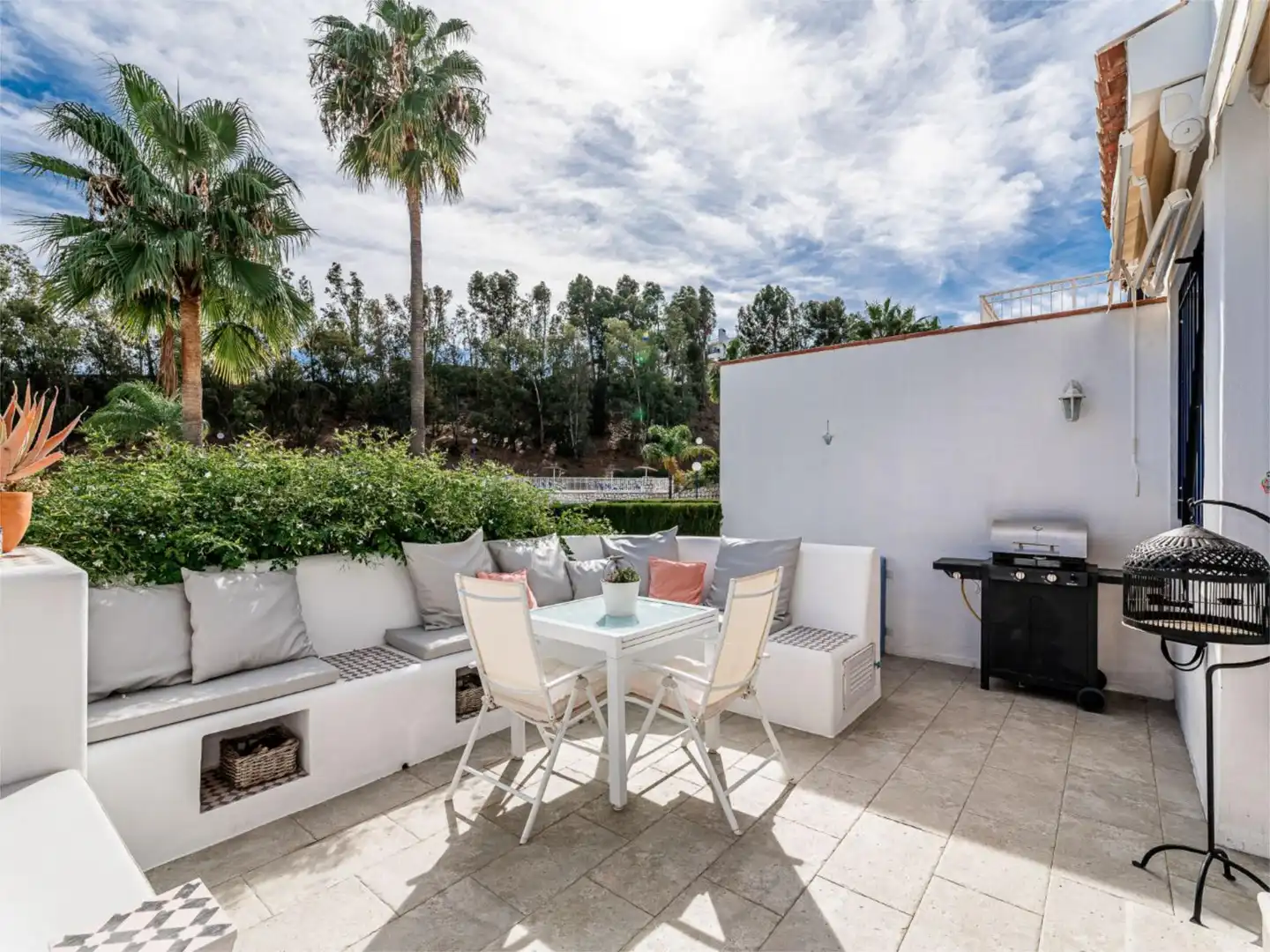 Terrace of Detached homes for rent in Mijas  with Air Conditioner, Heating and Private garden