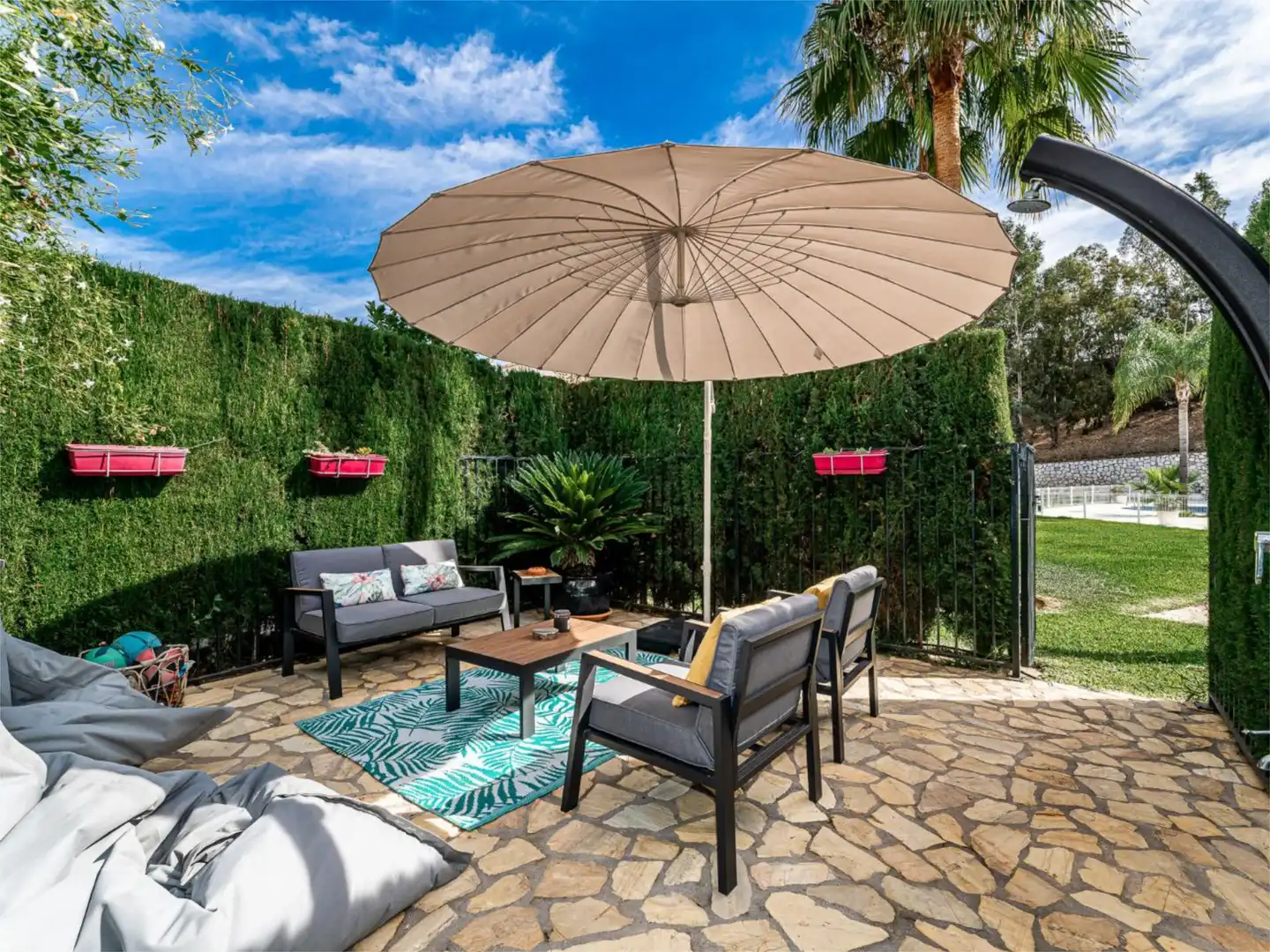 Terrace of Detached homes for rent in Mijas  with Air Conditioner, Heating and Private garden