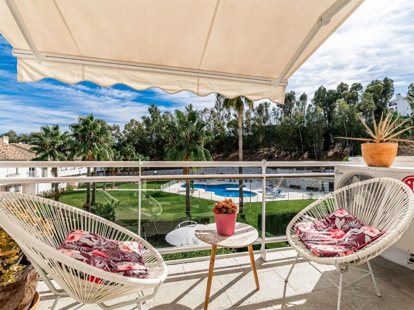 Terrace of Detached homes for rent in Mijas  with Air Conditioner, Heating and Private garden