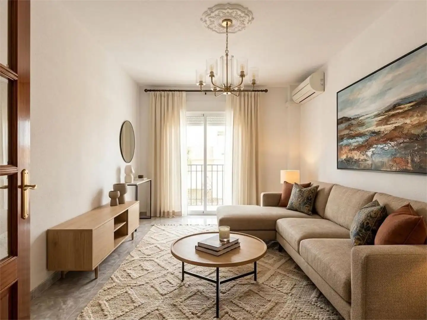 Living room of Flat for sale in Getafe  with Air Conditioner, Terrace and Balcony