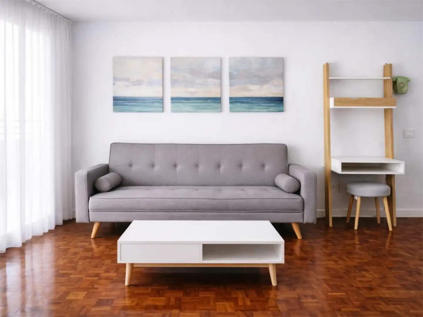 Sala de estar de Piso de alquiler en  Madrid Capital con Calefacción, Jardín privado y Parquet