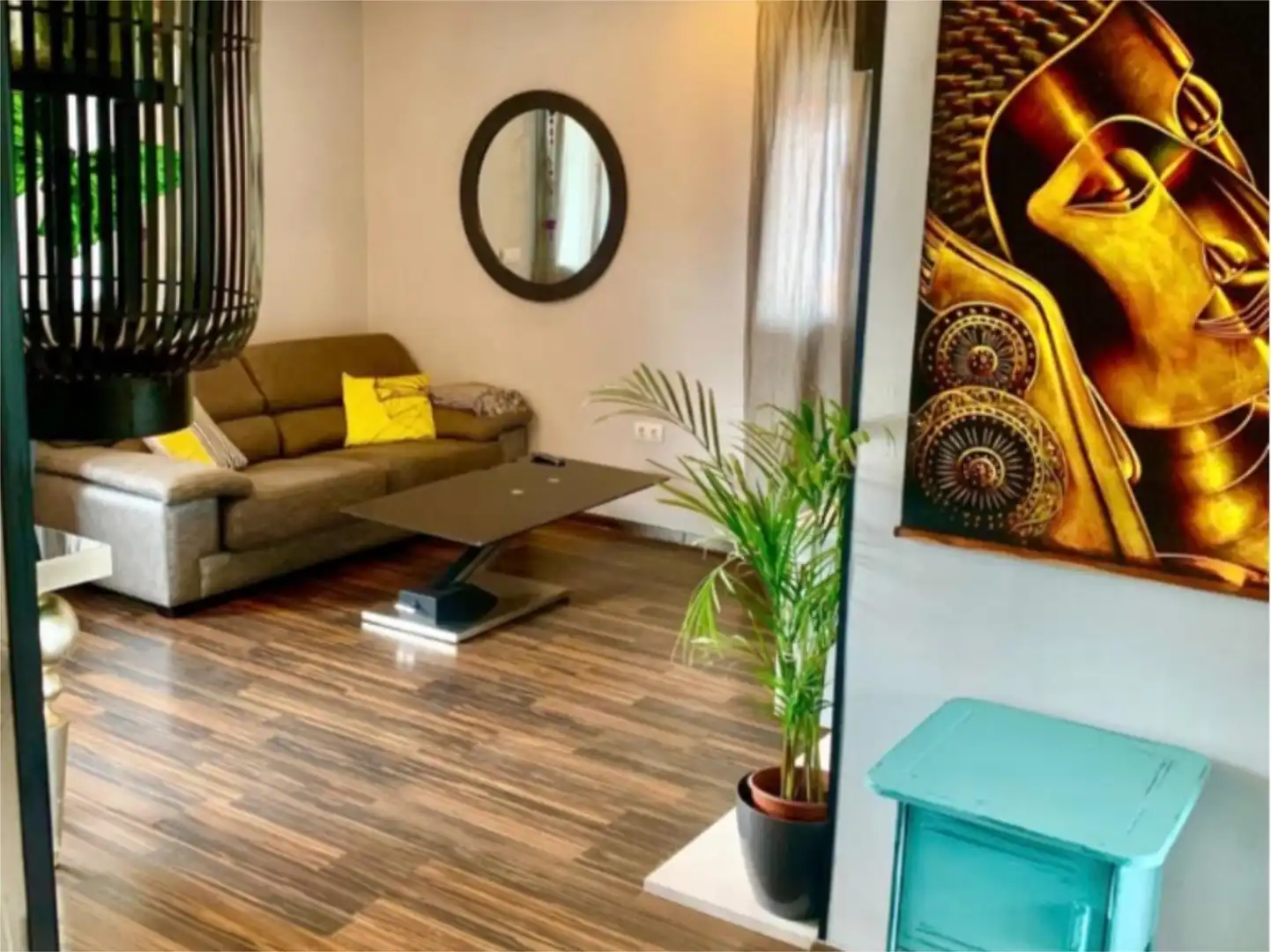 Sala de estar de Piso de alquiler en Gijón  con Calefacción, Parquet y Amueblado