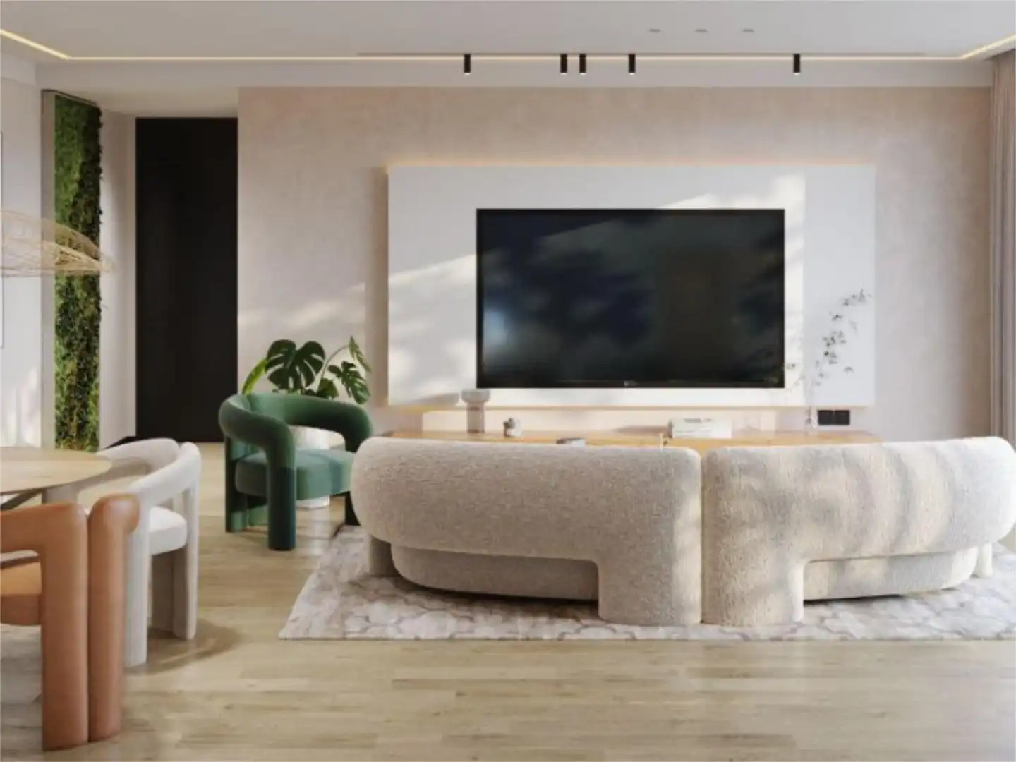 Living room of Flat for sale in  Madrid Capital  with Air Conditioner, Terrace and Swimming Pool