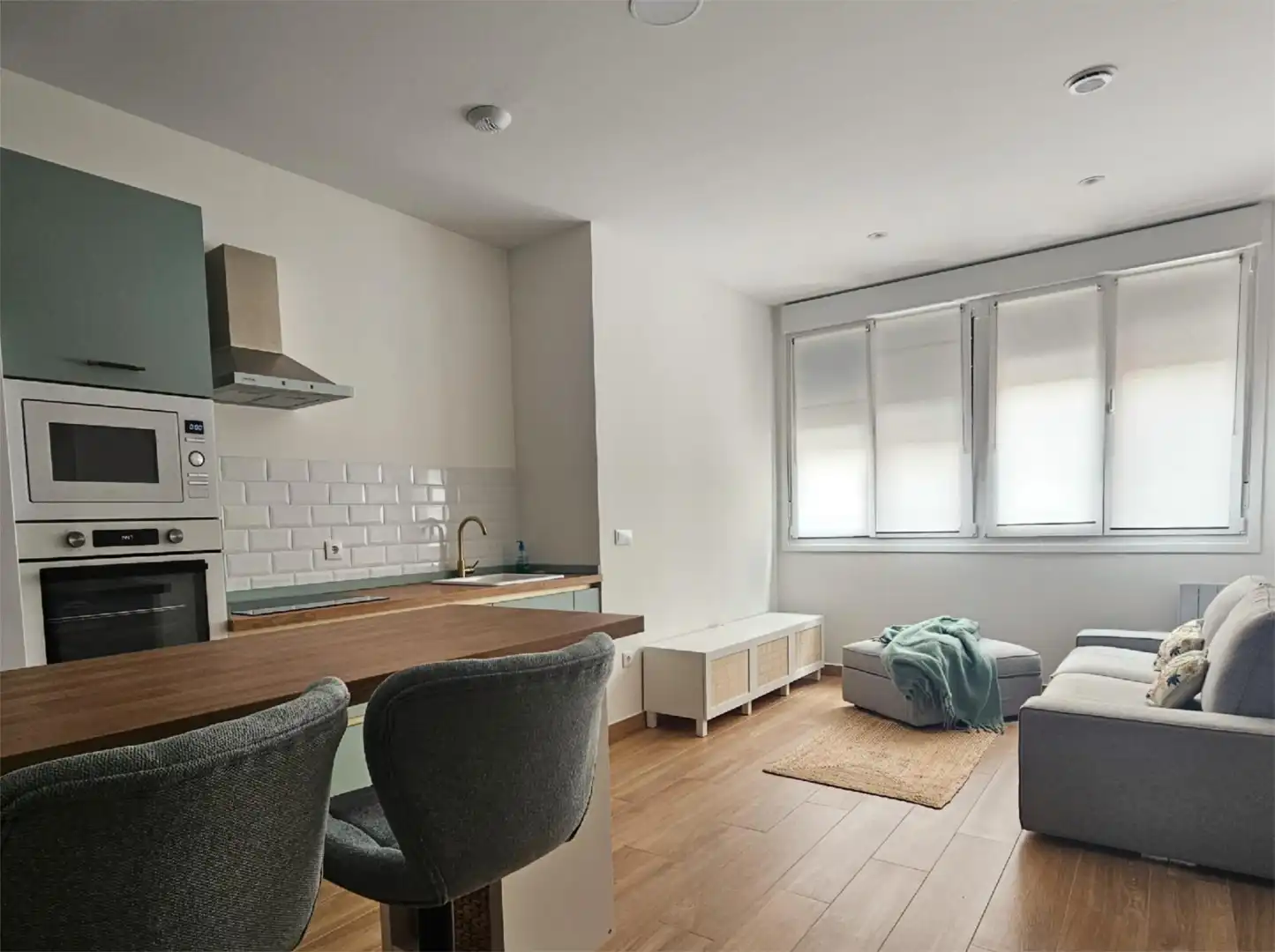 Sala d'estar de Pis de lloguer en Gijón  amb Calefacció, Traster i Moblat