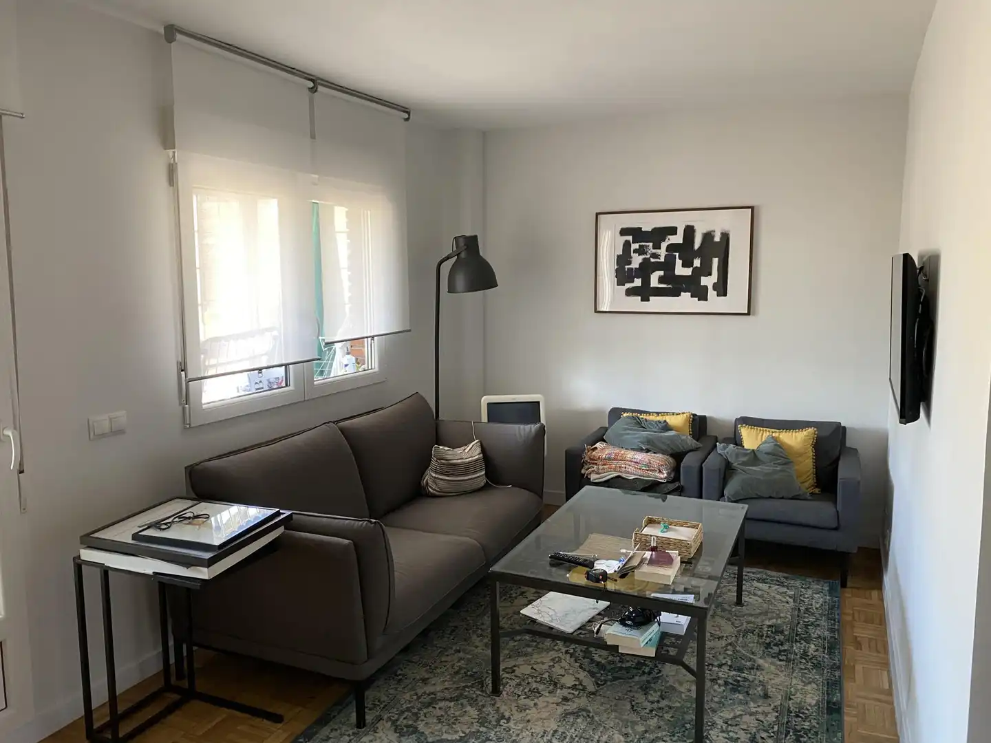 Sala de estar de Piso de alquiler en  Madrid Capital con Aire acondicionado, Calefacción y Jardín privado