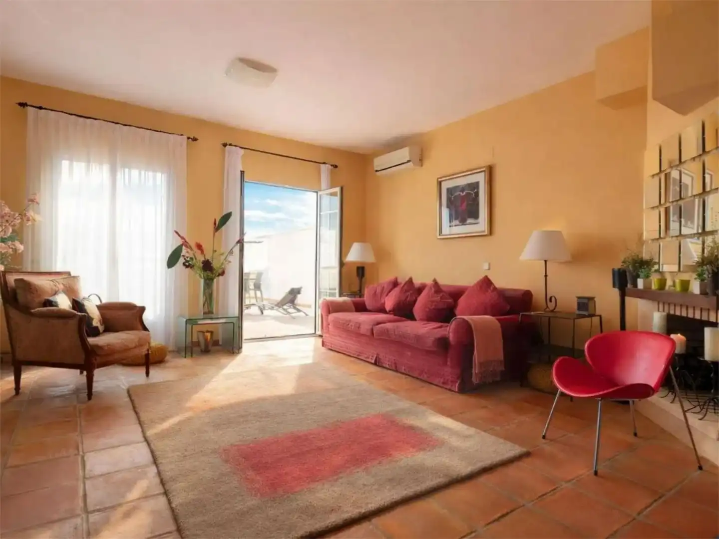 Living room of Houses for sale in Finestrat  with Air Conditioner, Terrace and Swimming Pool