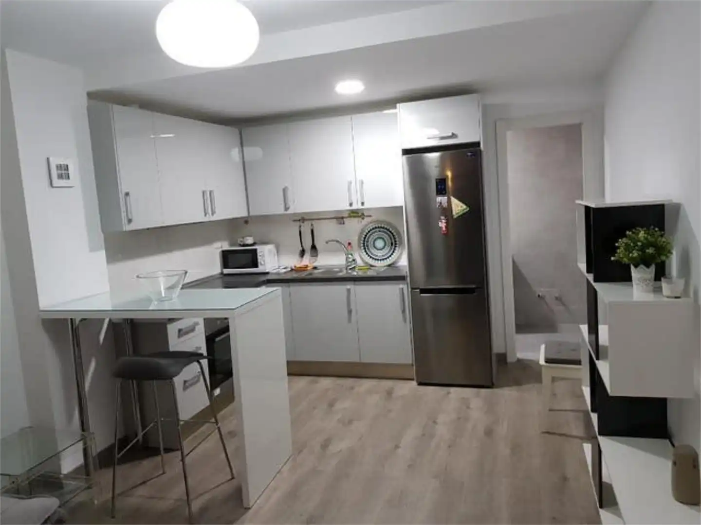 Cuina de Loft de lloguer en Málaga amb Calefacció, Terrassa i Moblat