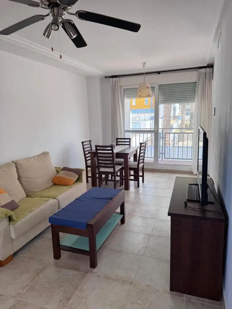 Flat for sale in Calle Albardín, 84, Las Salinas Living room of Flat for sale in Vera with Air Conditioner, Terrace and Swimming Pool