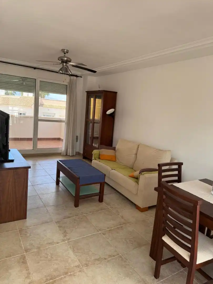 Flat for sale in Calle Albardín, 84, Las Salinas Living room of Flat for sale in Vera with Air Conditioner, Terrace and Swimming Pool