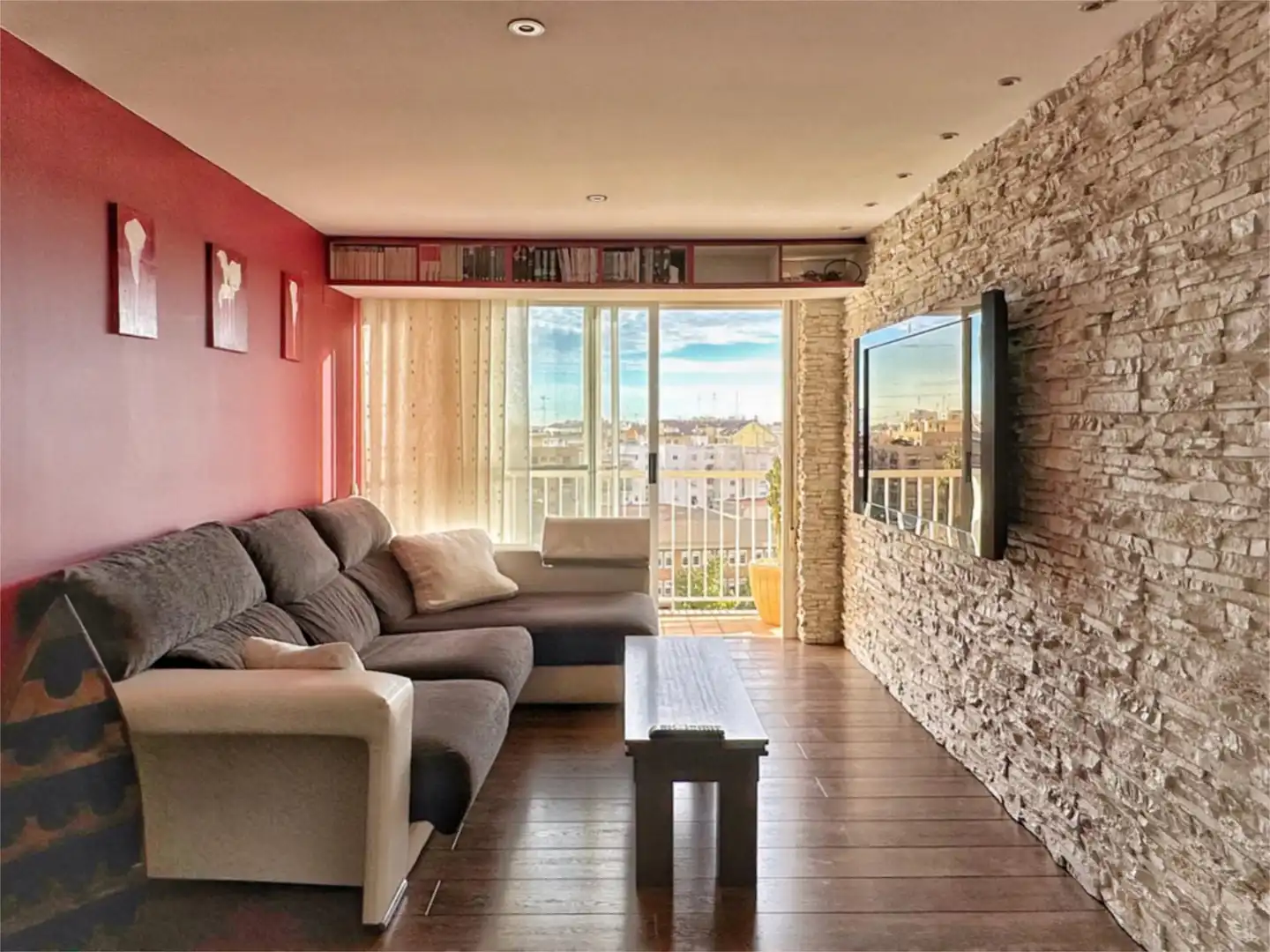 Sala de estar de Piso de alquiler en  Valencia Capital con Aire acondicionado, Parquet y Piscina
