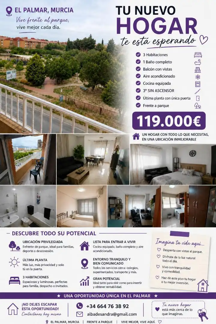 Außenansicht von Wohnung zum Verkauf in  Murcia Capital mit Klimaanlage